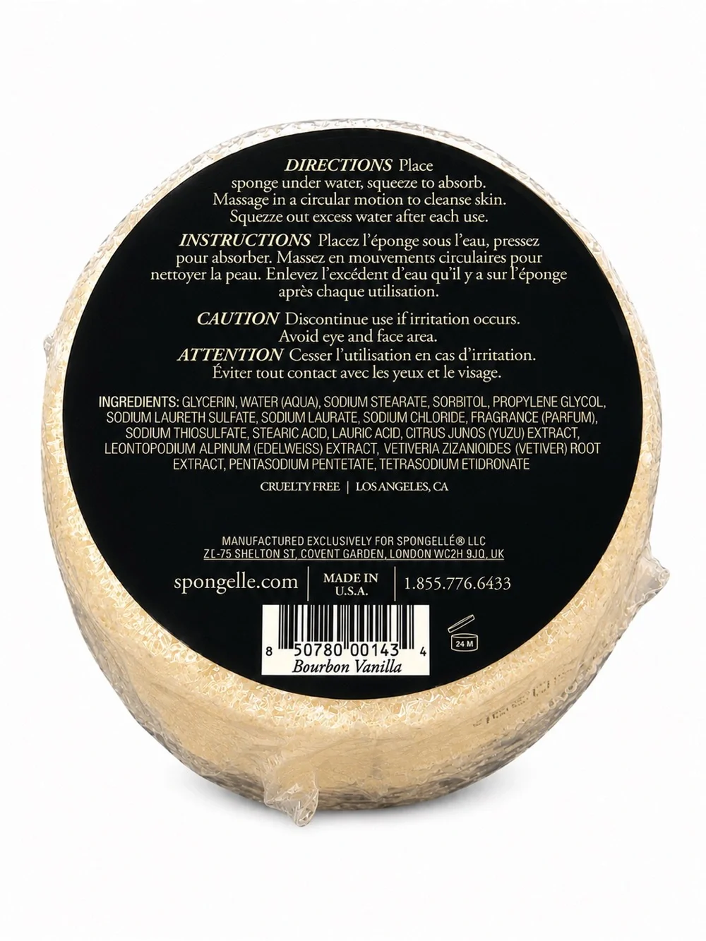 Spongellé Bourbon Vanilla Travel Body Wash Infused Buffer Sponge NWT 5+ Uses